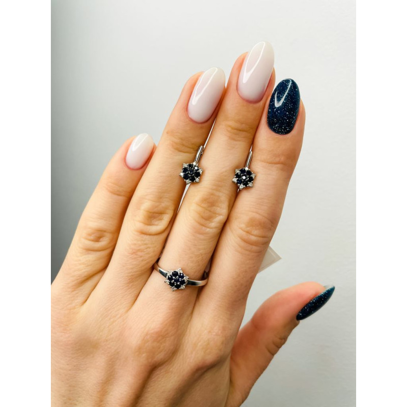 Серебряное кольцо с сапфиром B034-3110