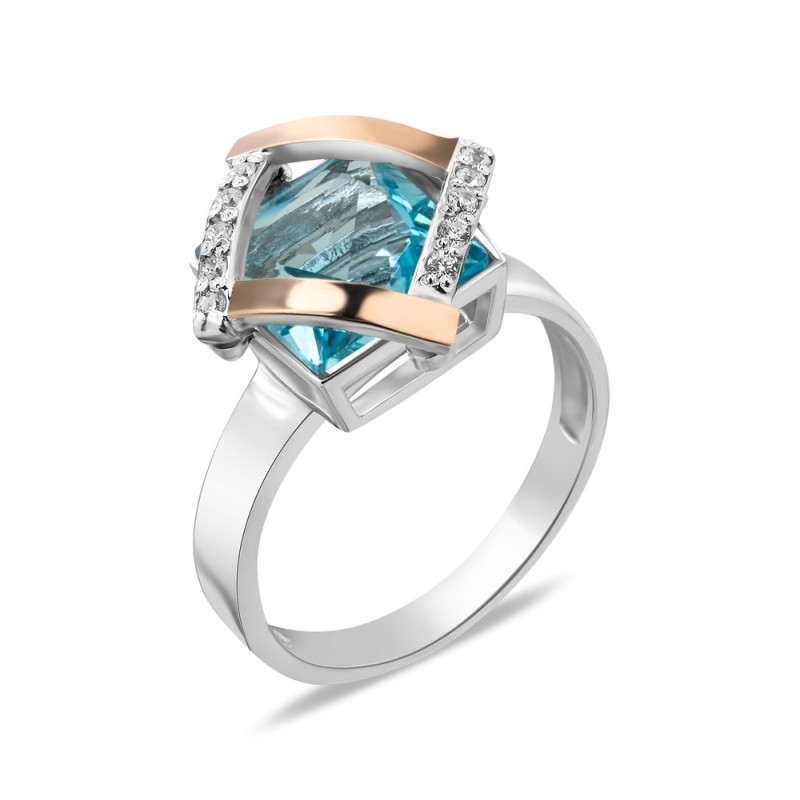 Серебряное кольцо с фианитом Etyud-3910