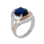 Silver ring with gold and cubic Zirconia Melisa-3110