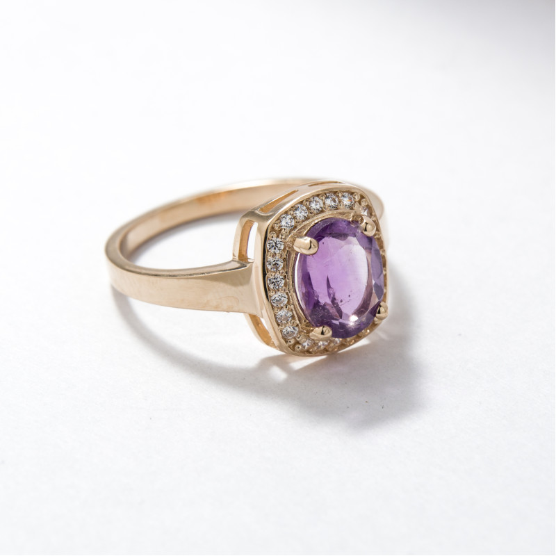 Золотое кольцо с аметистом 060G-6210.