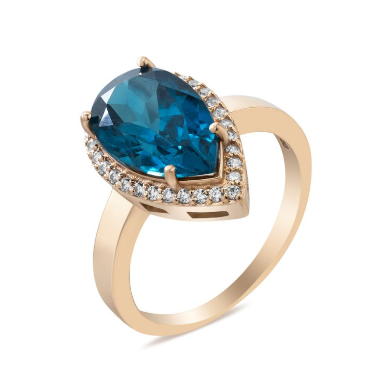 Gold ring with London topaz 178G-3310