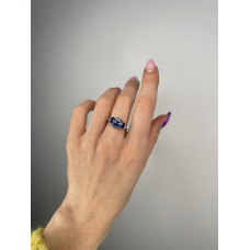 Срібна каблучка з кіанітом та фіанітом 032-3710