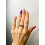 Срібна каблучка з кіанітом та фіанітом 083-3710