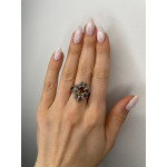 Срібна каблучка з нано султанітом та фіанітом 162N-8210