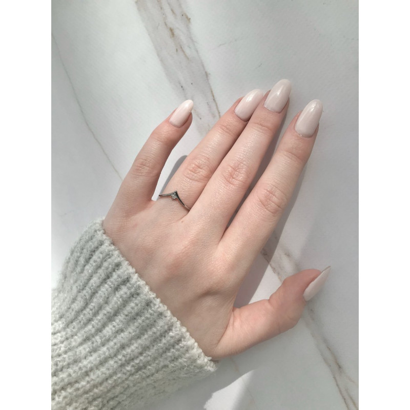 Срібна каблучка з діамантом B058-10