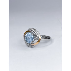 Срібна каблучка з скай топазом та фіанітом Gemma_2-3910