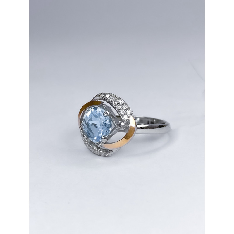 Срібна каблучка з скай топазом та фіанітом Gemma_2-3910 