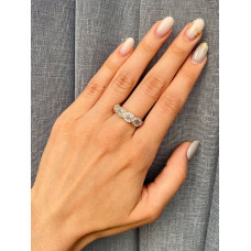 Срібна каблучка з опалом та фіанітом 009-5510