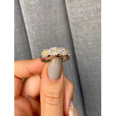 Срібна каблучка з опалом та фіанітом 009-5510