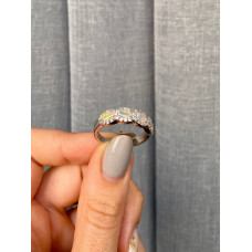 Срібна каблучка з опалом та фіанітом 009-5510