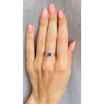 Срібна каблучка з лондон топазом та фіанітом 084-3310