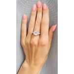 Срібна каблучка з рожевим кварцем та фіанітом 101-4610