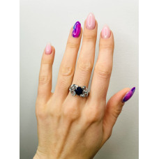 Срібна каблучка з сапфіром та скай топазом 143-313910