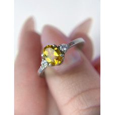 Срібна каблучка з цитрином та фіанітом 149-5410