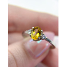Срібна каблучка з цитрином та фіанітом 149-5410