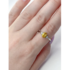 Срібна каблучка з цитрином та фіанітом 149-5410