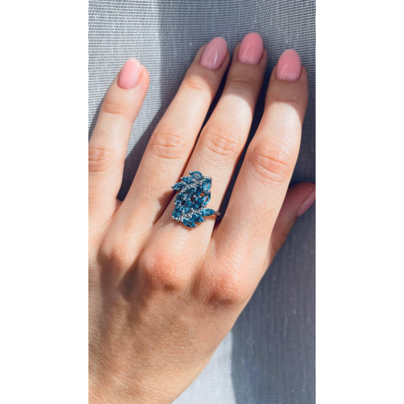 Срібна каблучка з лондон топазом 185-33