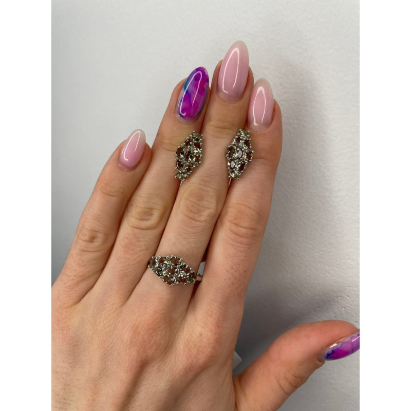 Срібна каблучка з нано султанітом 207N-82