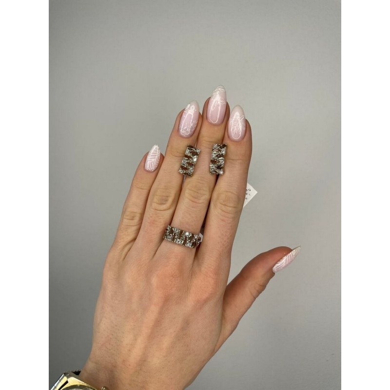 Срібна каблучка з нано султанітом та фіанітом 026N-8210