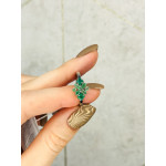 Срібна каблучка з зеленим агатом та смарагдом 150-7371