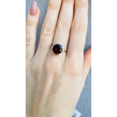 Срібна каблучка з гранатом та фіанітом 169-4110