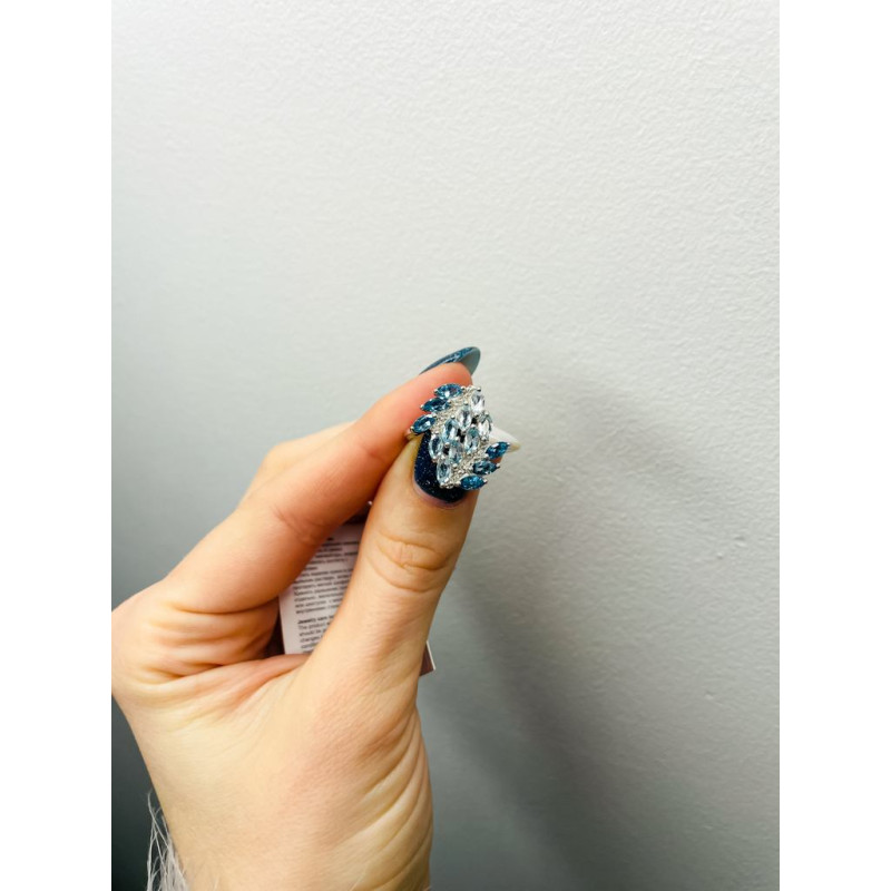 Срібна каблучка з лондон топазом та скай топазом 185-3339 