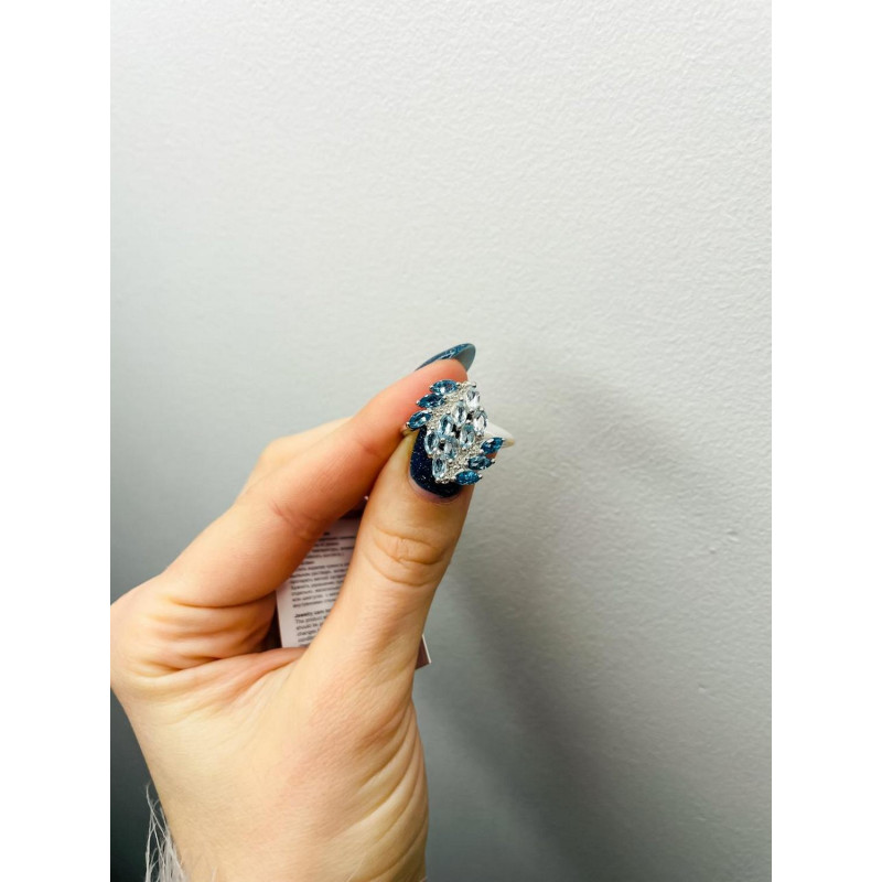 Срібна каблучка з лондон топазом та скай топазом 185-3339 