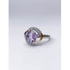 Срібна каблучка з аметистом та фіанітом Gemma_2-6210