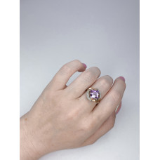 Срібна каблучка з аметистом та фіанітом Gemma_2-6210