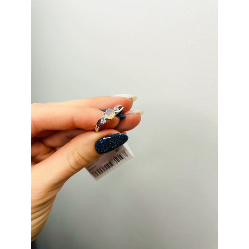 Срібна каблучка з опалом та фіанітом 069-5510