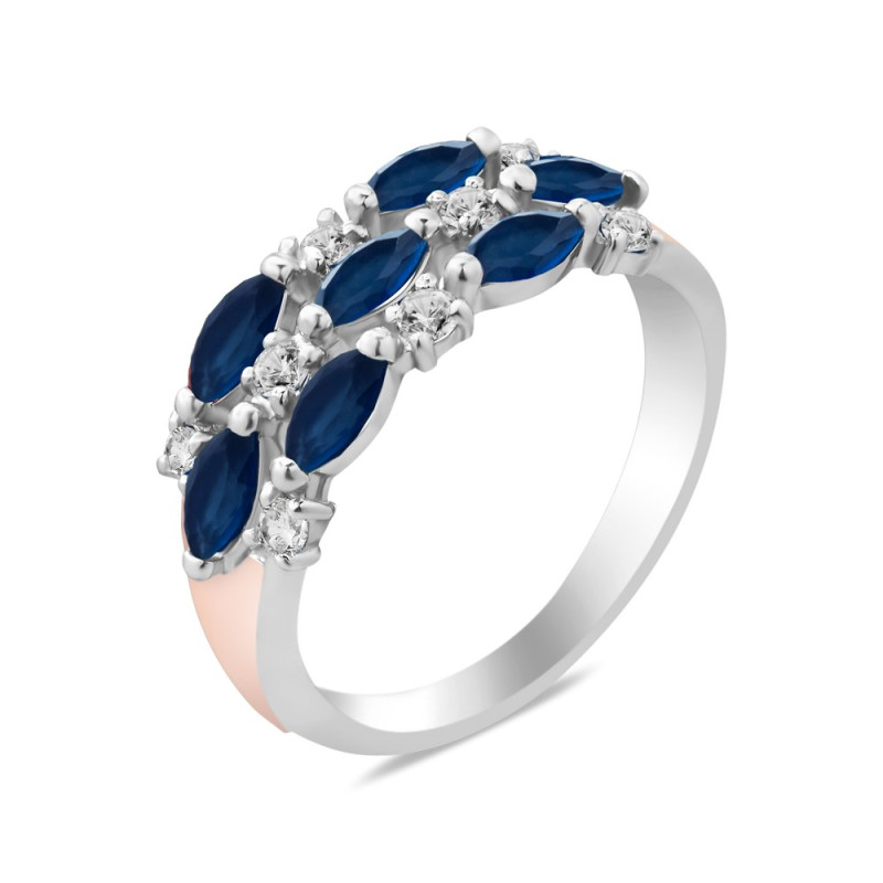 Срібна каблучка з фіанітом Skarlet-3110