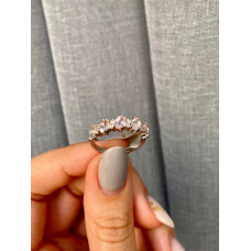 Срібна каблучка з морганітом та фіанітом 030-4510