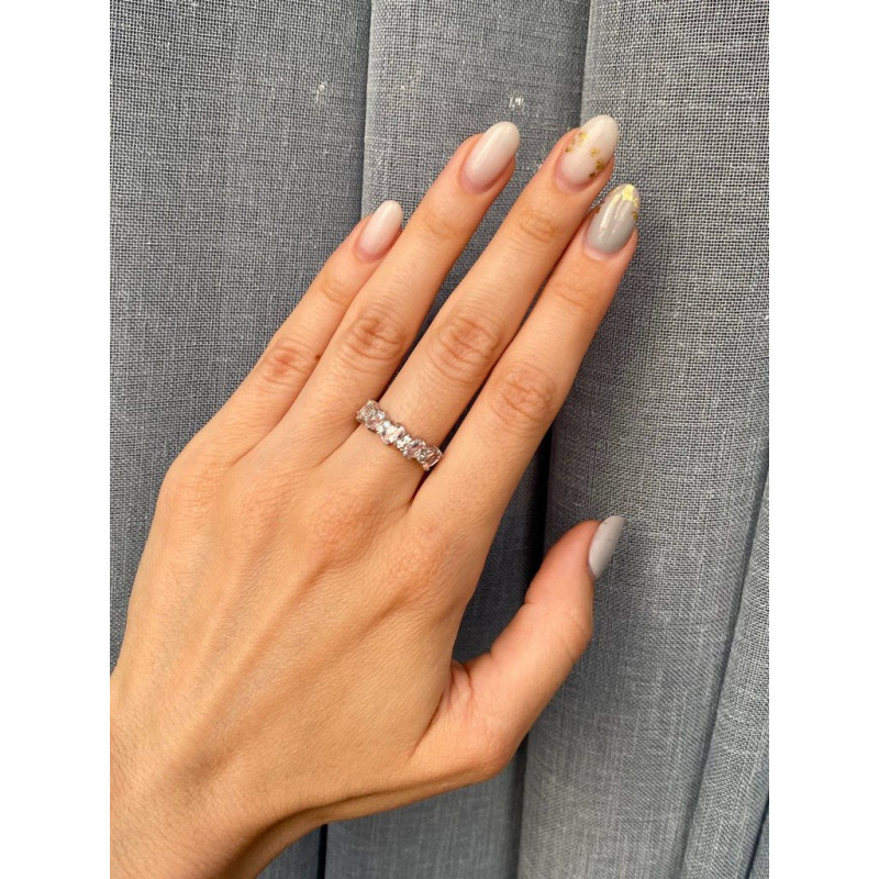 Срібна каблучка з морганітом та фіанітом 030-4510