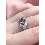 Срібна каблучка з нано султанітом та фіанітом 143N-821010