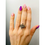 Срібна каблучка з нано султанітом та фіанітом 151N-8210