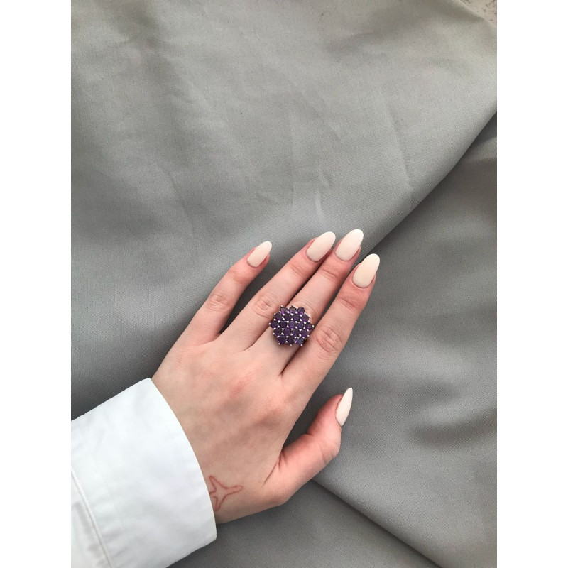 Срібна каблучка з аметистом бразильським 179-61 