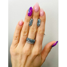 Срібна каблучка з свіс топазом та фіанітом 199-3010