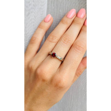 Срібна каблучка з родолітом та фіанітом 039-4210