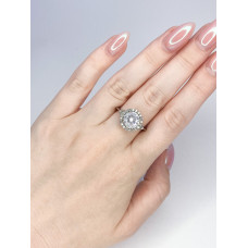 Срібна каблучка з фіанітом 048CZ-10