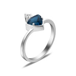 Срібна каблучка з лондон топазом та фіанітом 155-3310