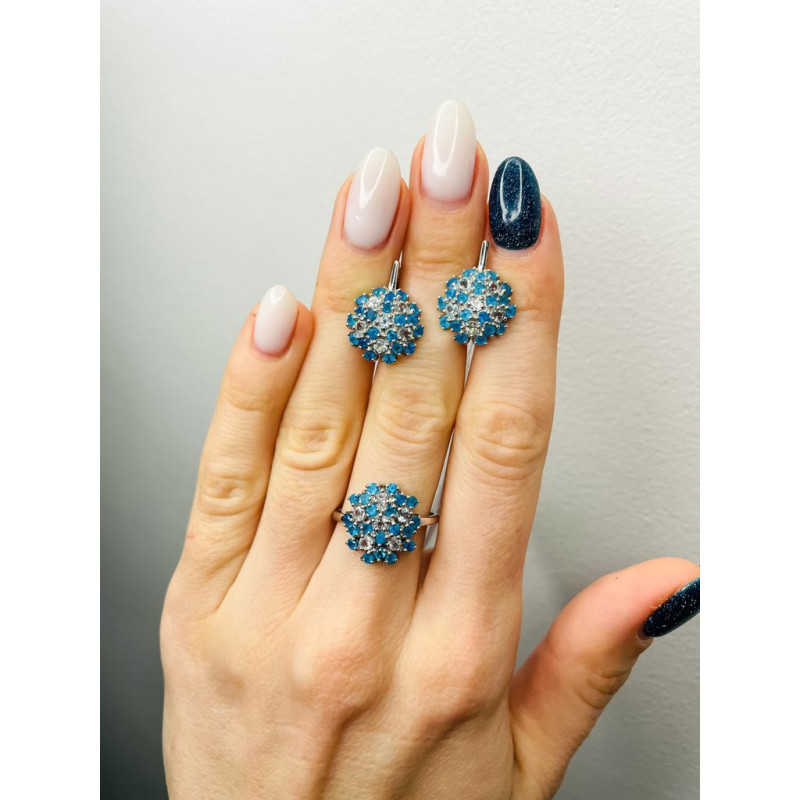 Срібна каблучка з апатитом та скай топазом 205-3839 