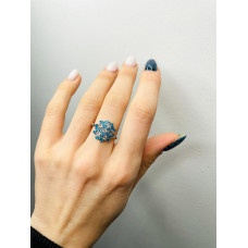 Срібна каблучка з апатитом та скай топазом 205-3839