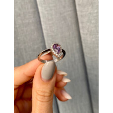 Срібна каблучка з аметистом та фіанітом 011-6210
