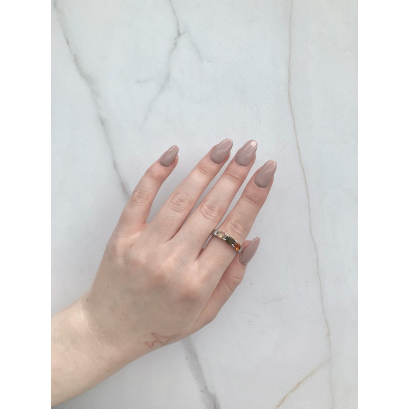 Срібна каблучка з турмаліном та фіанітом 031-6510