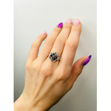 Срібна каблучка з сапфіром та фіанітом 206-3110