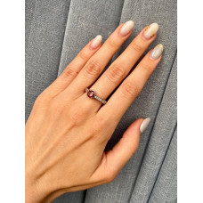 Срібна каблучка з гранатом та фіанітом 040-4110