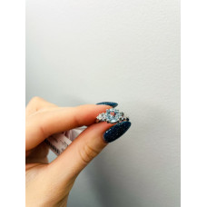 Срібна каблучка з скай топазом та фіанітом 064-3910