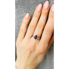 Срібна каблучка з аметистом та фіанітом 088-6210