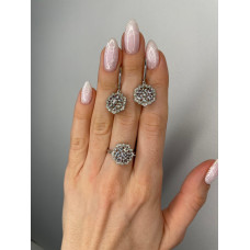 Срібна каблучка з танзанітом та фіанітом 206-3510