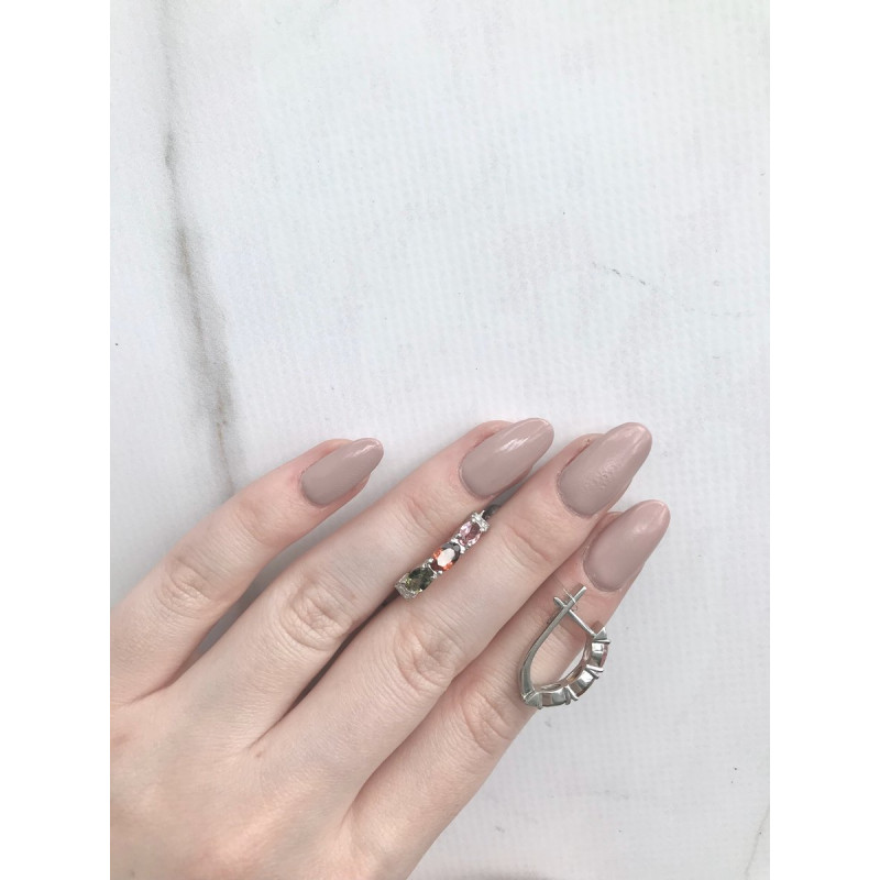 Срібні сережки з турмаліном 031-6510